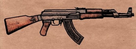 Автомат Калашникова карандашом