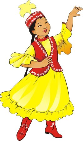 Национальная одежда кыргызов vector