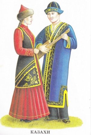 Национальная одежда казахов рисунок для детей