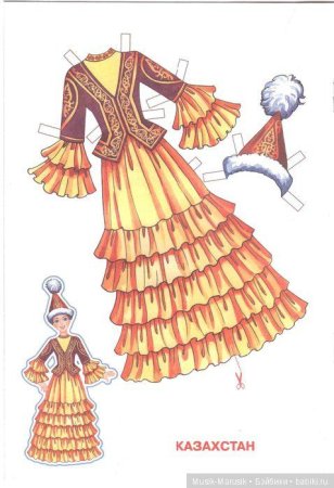 Национальный костюм раскраска