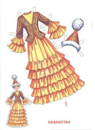 Кыргызская Национальная одежда раскраска