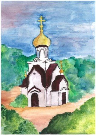 Православный храм рисунок