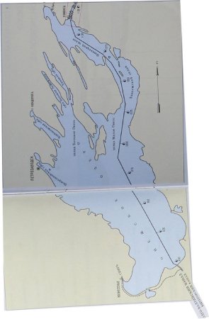 Ладожское и Онежское озеро на карте России