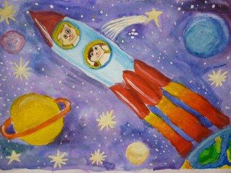Рисование космос для детей 5-6 лет
