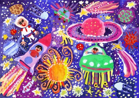 Рисунок ко Дню космонавтики в детский сад