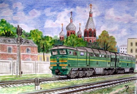 Поезд рисунок