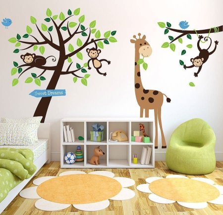 Декор стен в детской комнате