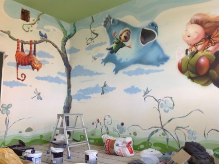 Расписная стена в детской