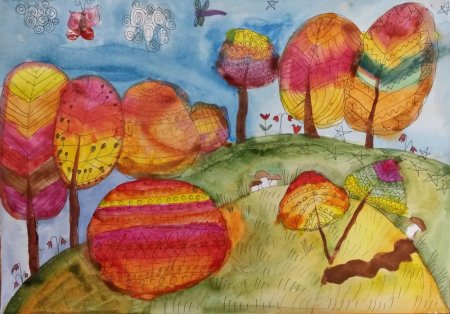 Рисунки детей на тему осень