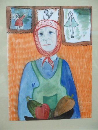Портрет бабушки детский рисунок