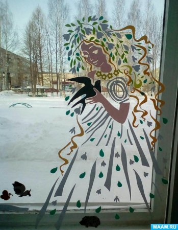 Украшение окон к 1 сентября в детском саду