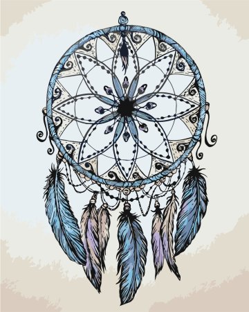 Ловец снов эскиз контур