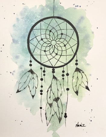 Тату Ловец снов акварель