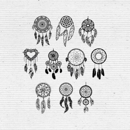 Ловец снов контур для рисования