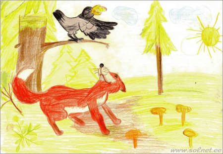 Детские иллюстрации к басням Крылова