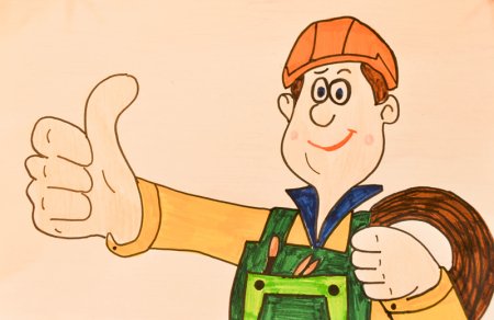 Рисунок папа на работе