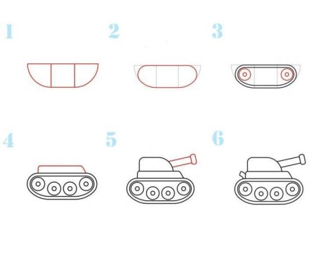 Танк т-34 рисунок для детей поэтапно