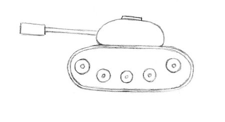 Танк вид спереди рисунок детей