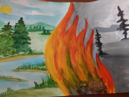 Рисунок на тему пожар