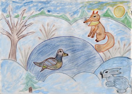 Рисование Мамина Сибиряка серая шейка