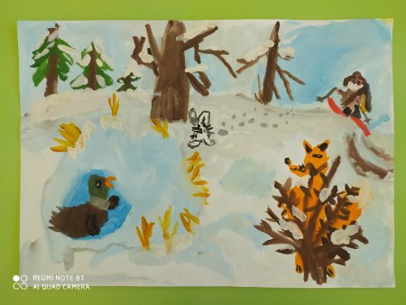 Рисование Мамина Сибиряка серая шейка