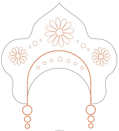 Кокошник рисунок