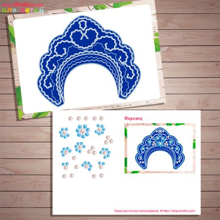 Кокошник диадема Гжель