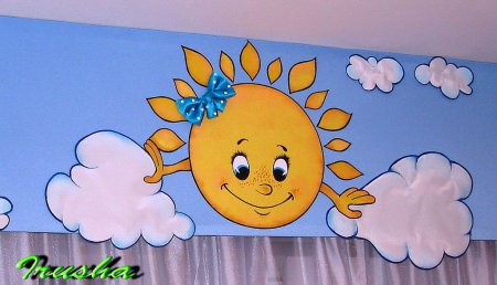Рисование на стенах в спальне в детском саду