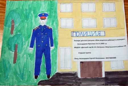 Конкурс рисунков мой папа полицейский