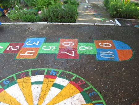 Дорожки на асфальте в детском саду