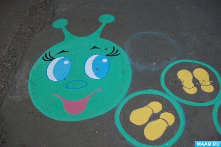 Рисунки на асфальте в детском саду красками
