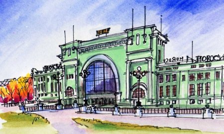 Морской порт Сочи акварель