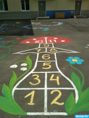 Игры на асфальте для детей в детском саду