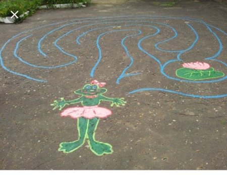 Игра на асфальте Лабиринт