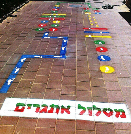 Лабиринт на асфальте для детей