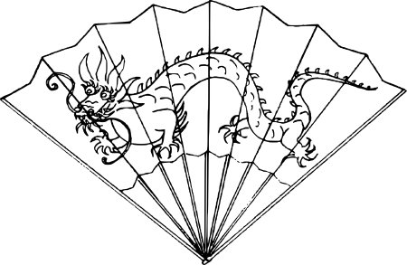 Китайский веер раскраска для детей