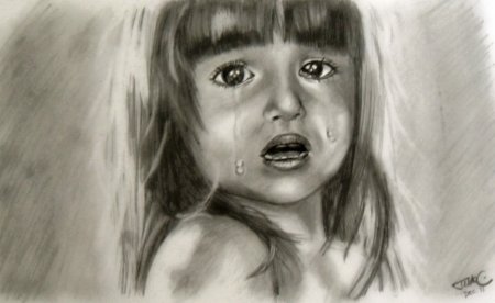 Грустная девочка мультяшная