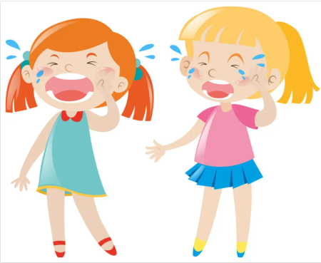 Девочка плачет вектор