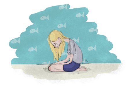 Грустные картины акварелью