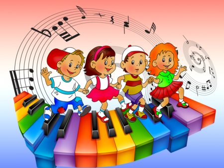 Рамка с нотками и поющими детьми