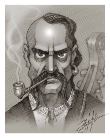 Тарас Бульба рисунок карандашом
