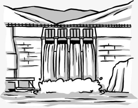 Рисунок детский ГЭС Братска