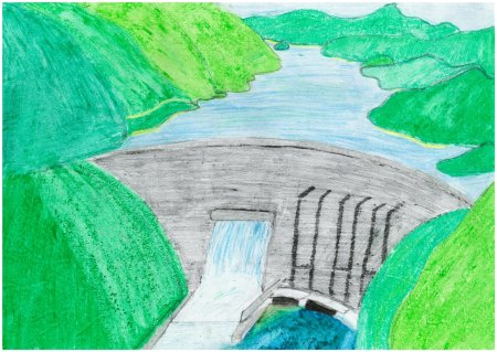 ГЭС Братск рисунок стройка