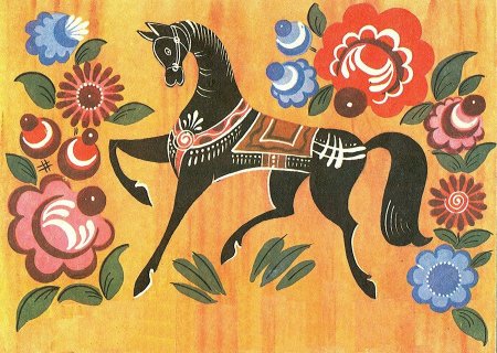 Городецкая роспись теневка