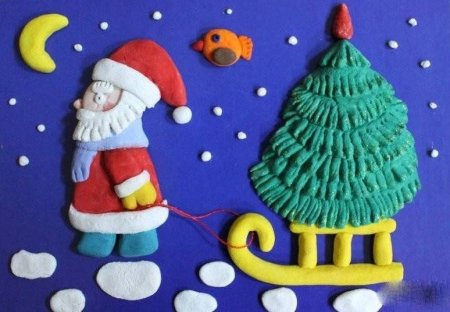 Поделки из пластилина на новый год