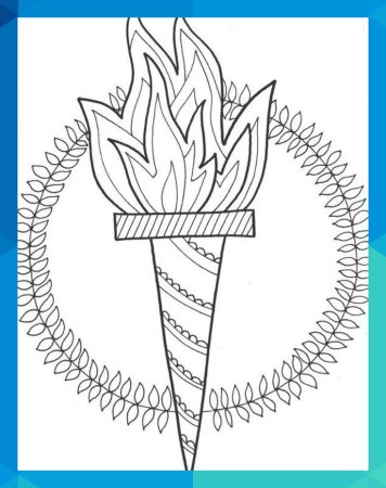 Олимпийский огонь раскраска для детей