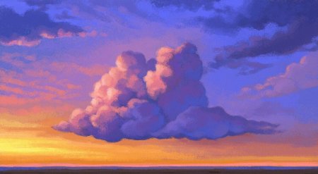 Рисование облаков на закате