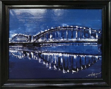 Питер картина Большеохтинский мост