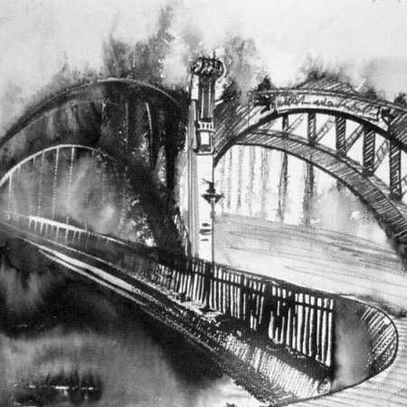 Большеохтинский мост картина