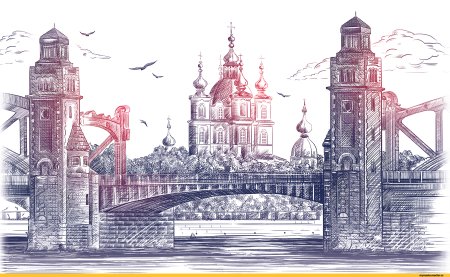 Петербургский фон Большеохтинский мост